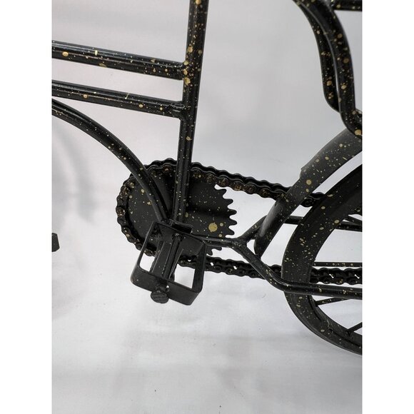 Vtg Metal & Wood Bicycle Home Decor, Wheels & Chain Turn - Picture 3 of 13